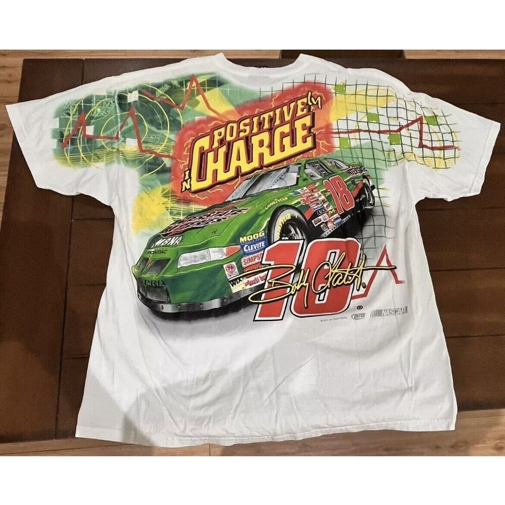 2001 NASCAR #18 Bobby Labonte aop all over print Racing T Shirt XL like XXL-READ